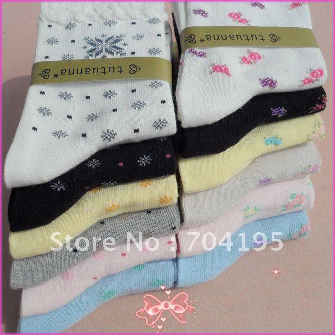 10 pairs/lot snowflake paragraph female socks bubble cotton mid waist socks