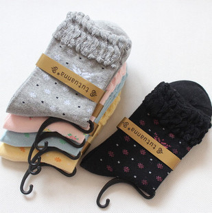 100% cotton female socks laciness vintage women's socks 100% cotton women's sock wholesale