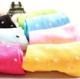 12pair/lot Women Cute Pure Candy Color Dot  Short Sock Casual SOX Free Shipping