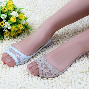 $15 off per $150 orde Lace decoration open toe invisible slippers shallow mouth women socks 0403 free shipping, fashion