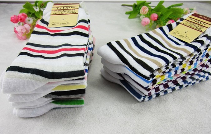 1lot/20pairs! Free shipping high quality cotton stripe women socks wholesales price