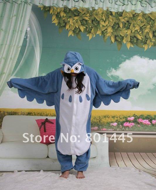 2012 Autumn spring Owl romper nonopnd one piece stretchy sleepers soft fleece for 145~185cm free shipping