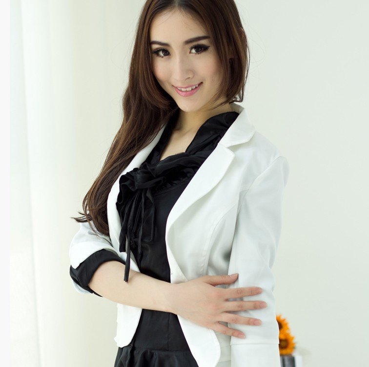 2012 new Korean spring women suit exquisite Slim Sleeve short paragraph blazers small suit jacket  Free Shipping
