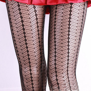 2012 spring new arrival vintage sexy fashion jacquard fishnet stockings pantyhose black