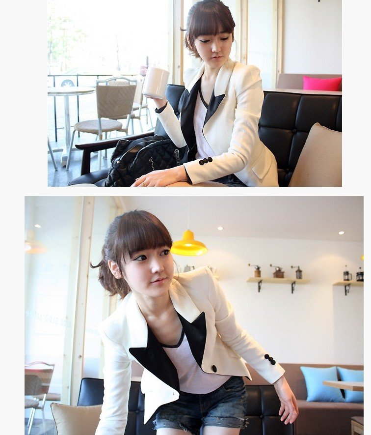2012 spring summer women suit OL commuter elegant stylish suits for women lapel casual Slim white a buckle blazers Free Shipping