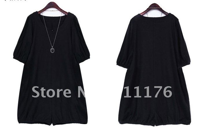 2012 Summer hot fashion short trousers loose plus size clothing jumpsuit with a necklace,U6070