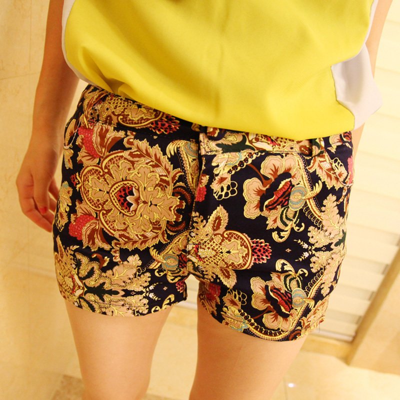 2012 summer women's fashion vintage basic shorts high waist shorts 4671