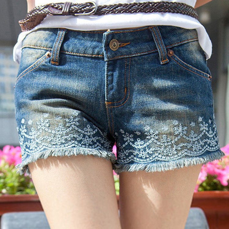 2012 summer women's vintage mu shu denim shorts female 110524
