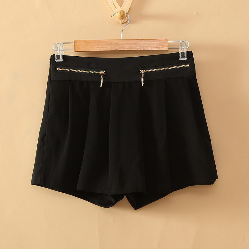 2012 women's all-match high quality casual high waist Women single-shorts shorts pleated skirt trousers