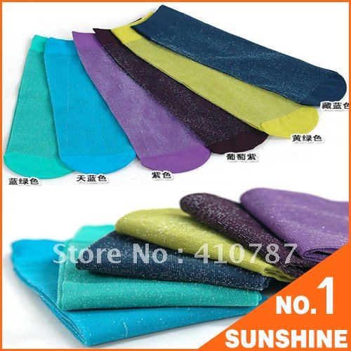 2012NEW! Free Shipping/wholesale/Socks/Spring-summer style/ Colorful silk socks/lovely/women/ JJ4