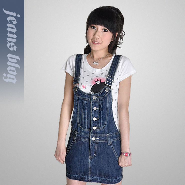 2013 Free Shipping Ladies Dress  Fashion  Denim Jeans  Rompers Dress New Stock Jeans  9623