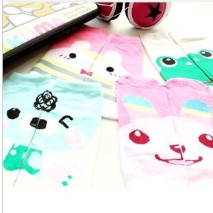 2013 Hot Sale Free Shipping Wholesales  Korea Cute Animal Expression Cotton Socks FC12190
