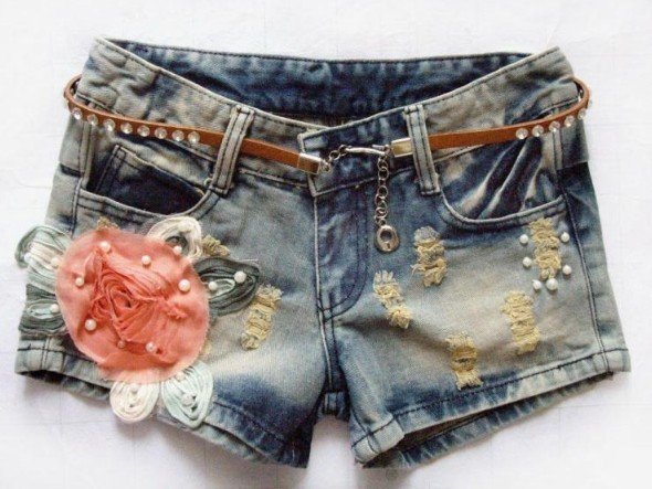 2013 New Arrival Korean Style Summer Floral Ornament Shorts Denim Slim Ladies Short Pant Free Shipping XX02