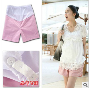 2013 new hot sale casual breathable cotton maternity shorts pink pregant woman shorts comfortable abdominal shorts