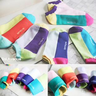 2013 new style Socks women boat socks  fashion colorful candy-colored socks mixed colors free shipping