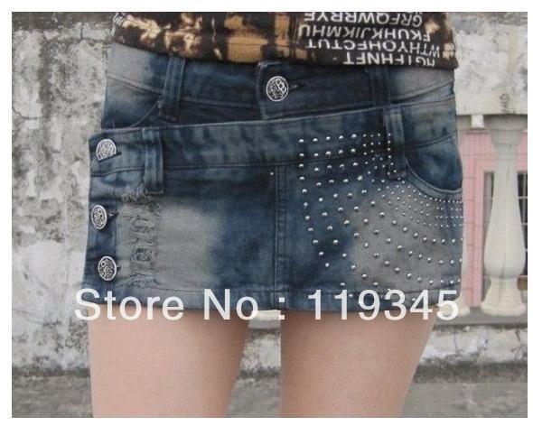 2013 new women's clothing torn jeans fashion personality short skirts