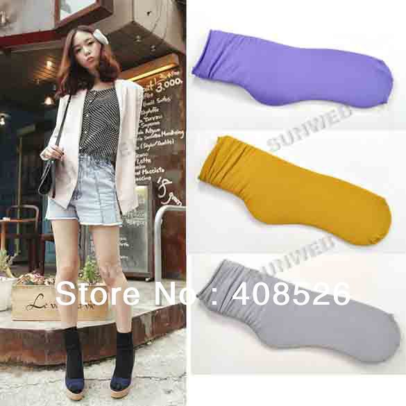 2013 New Women's Crew Soft Nylon Short Socks Hosiery Over Ankle Extended Casual Color Candy 6pairs Free Shipping 5016