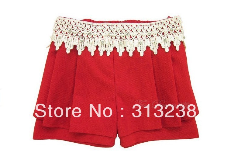 2013 Summer fashion vintage super shorts candy color high waist shorts culottes pantskirt for womens Lady female x154