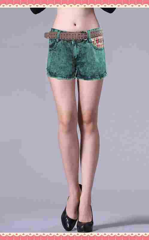 2013 Summer, New Korean Female Summer Jeans Short Pants Candy Colored Waist Shorts (No.: SLA063)
