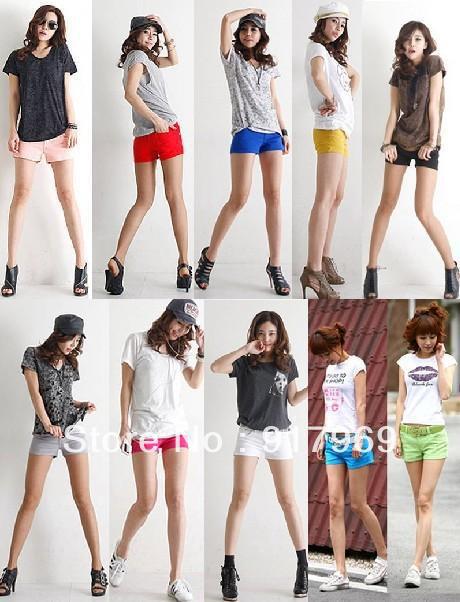 2013 Woman's Fashion Premium Women's Stretchy Cotton Skinny Shorts Slim Low Rise Multi Colors Shorts