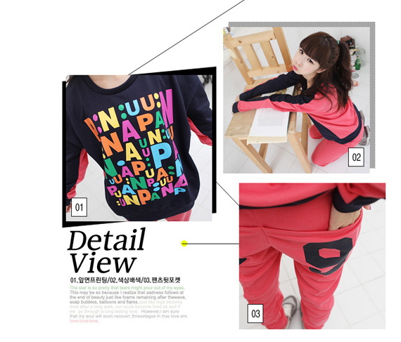 2013Hot Sale Printed letters Set Shirt+trousers Loose and comfortable Cute naughty Clothing Free Shipping