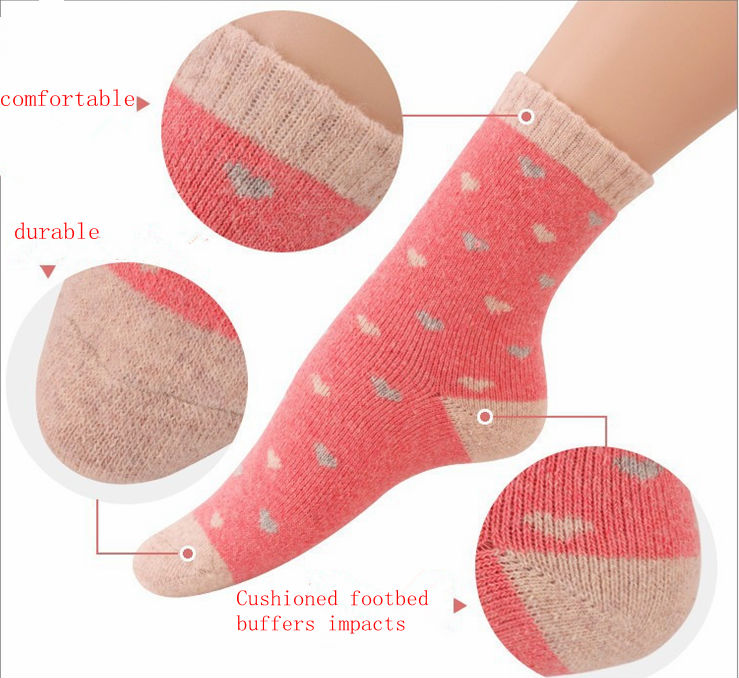 20pairs thickened heart woolen and coney adult lady media corta hosiery socks winter necessities gift free shipping