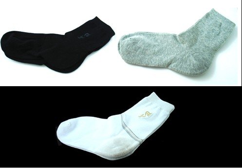 3 Pairs/ Crew Black Grey White Comfortable Diabetic Socks for Women Free Shipping