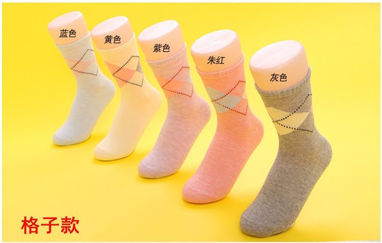 5 pairs Length of socks autumn and winter female cotton cotton women socks 5 colors