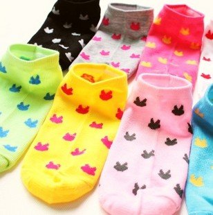 50pcs/lot Wholesale Unisex Combed Cotton Sport Socks / Fashion Multi-Color Short Socks /Cartoon Socks EX-7