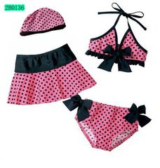 5pcs new arrival girl's bikini swimwear children swimsuits tankinis with caps cover-ups