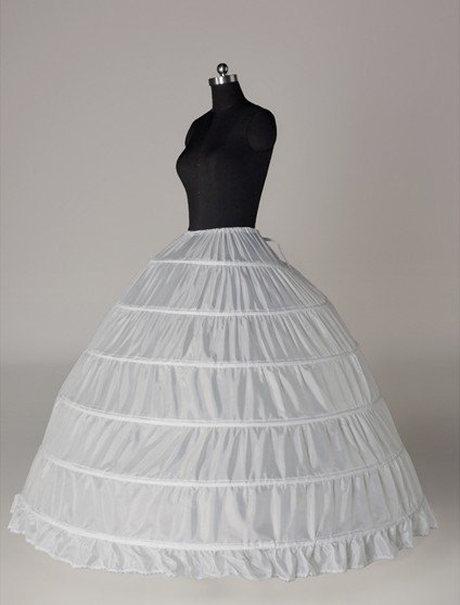 6 Hoops Bridal Wedding Petticoat Crinoline Underskirts Slip Ball Gown