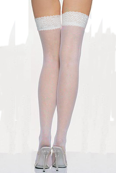 8cm lace decoration sexy white stockings 9037 white