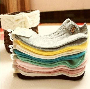 A058 socks wholesale Cute candy color solid color cotton socks lady rabbit  ship socks&Free shipping