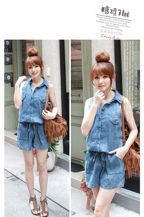 approve retail women cute bowtie jumper off shouler overall casual romper mix order  (LD1305-3)