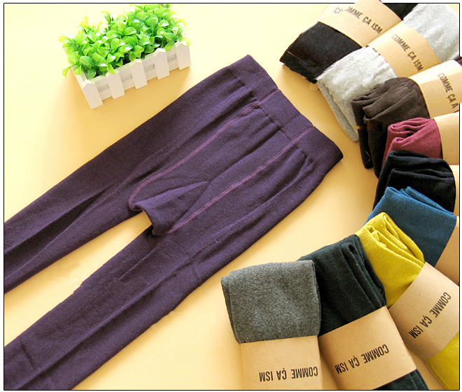 Autumn and winter thick comme ca ism candy color 100% cotton thick pantyhose