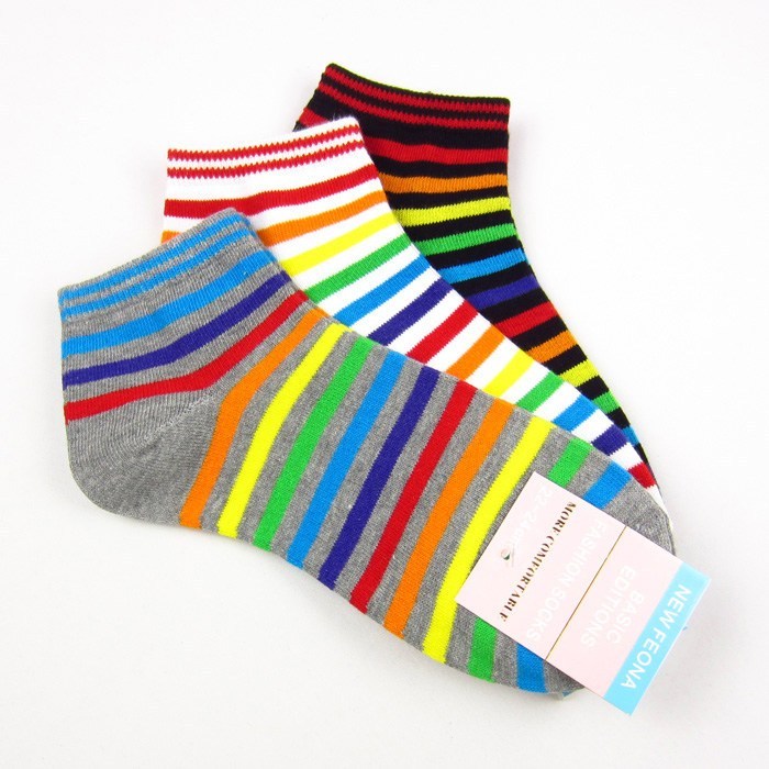 Beautiful stripe male Women invisible sock slippers soft and comfortable socks!!! Free Shipping