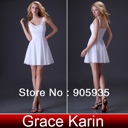 Best! Free Shipping 1pc/lot Grace Karin Sexy Middle Thigh Length Short Party Prom Ball Evening Cocktail Graduation Dress CL3470