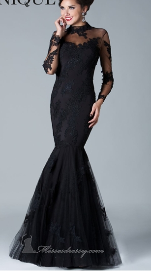 black and silver gowns with sleeves