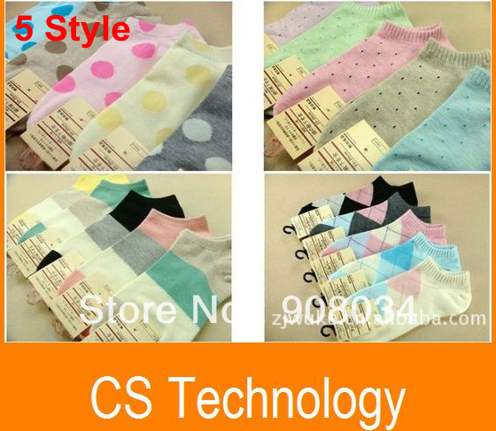 [C-343] Wholesale Woman Cotton Sport Ankle Socks OK For US Free Shipping