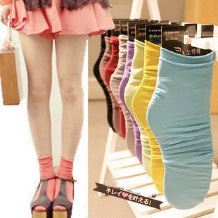 Chili vintage multicolour ultra long folding piles of socks short socks