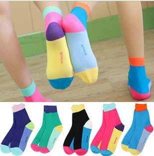 Colorful patchwork cotton sock for women 10 pairs/Lot free shipping
