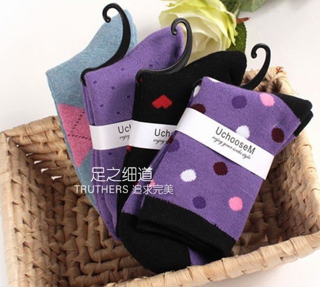 Cotton knitted socks for women soft warm socks lady socks Free shipping