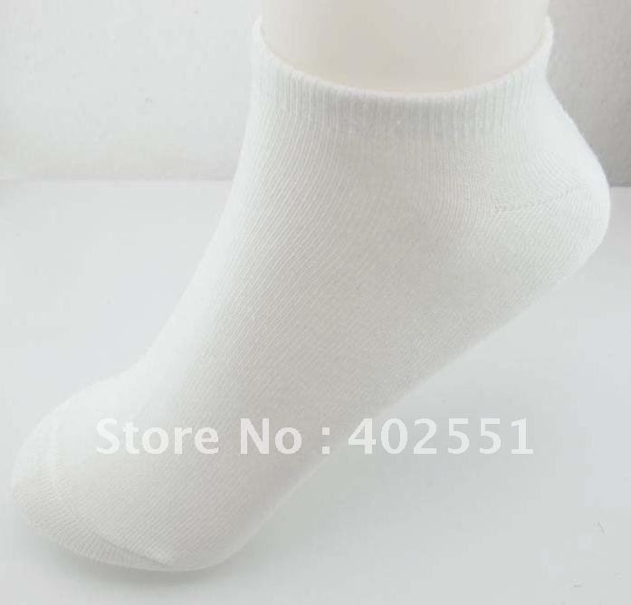 [CPA Free Shipping] Wholesale WHITE Unisex Cotton Sport Socks / High Quality WHITE Ankle No Snow 40pair/lot (SM-10)