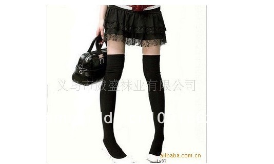 Factory direct sale Free Shipping all-match yarn cotton sock knee high socks fashion style w-15