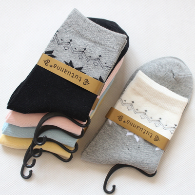 fashion autumn socks 100% cotton  for women