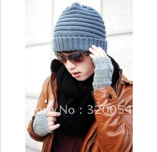 Fashion Mens wool winter hat handmade knit warm hat,Free shipping.