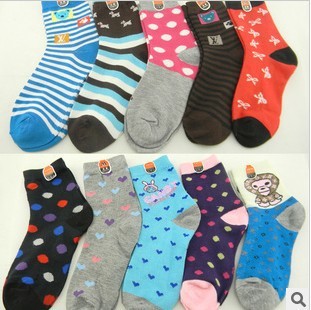 Fashion women's casual cartoon cotton sock 30 pairs/Lot mix colors free shipping