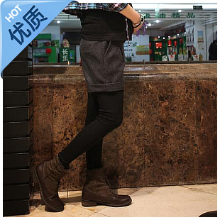 Female autumn and winter chromophous ol all-match maternity high waist woolen shorts boot cut jeans shorts plus size !