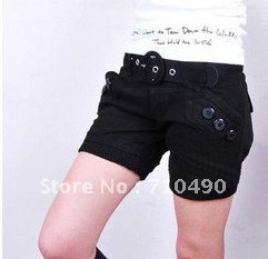Female trousers han edition character tide black shorts boots pants hot pants