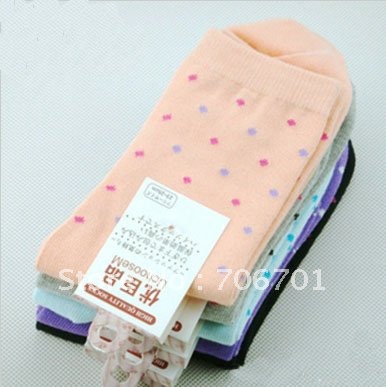 Free Shipping 10 colors Cotton Dot Women Socks 20PCS/LOT(can choose colors)